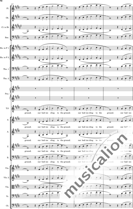 Ellison, William: Psalm 44 - Solo>Ten+Chor>SATB+Klarinette B+Fagott C+[Vl2]+[HnF2]+Kl+[Ob]+[Vla+Vc+Kb]+[Pos]+[Fl]:72