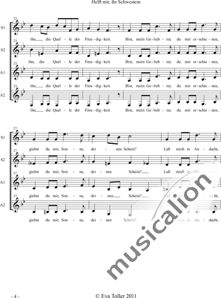 Schumann, Robert: Helft mir, ihr Schwestern - Chor>SSAA:4