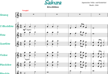 Anónimo, desconocido: Sakura - Flauta+[Pno]+[Guit.]+Fl. dul+[Vl+Vc+Cb]+[Acor.]+[Mdl]:0