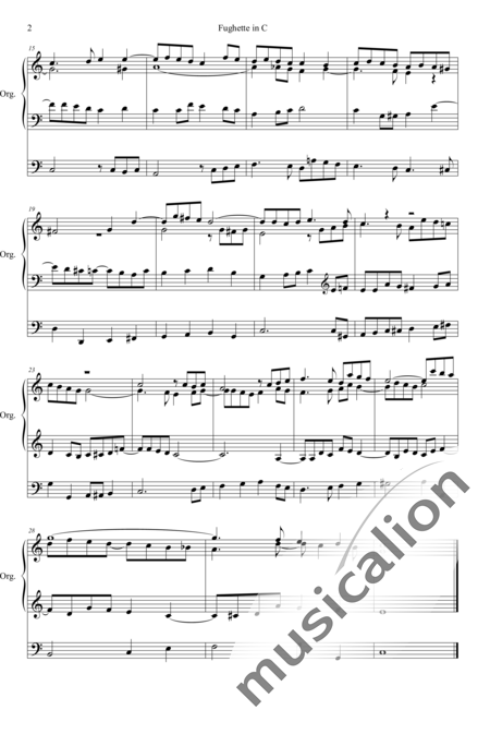 Merkel, Gustav Adolf: Fughette C-major - Órgano>cPed:2