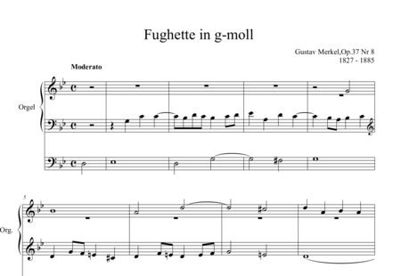 Merkel, Gustav: Fughette g-moll - Orgel>mPed:0