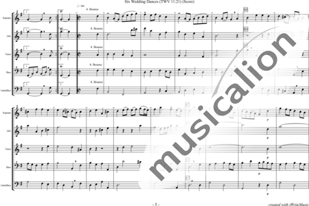 Telemann, Georg Philipp: Six Wedding Dances - Flauta dulce 5:4
