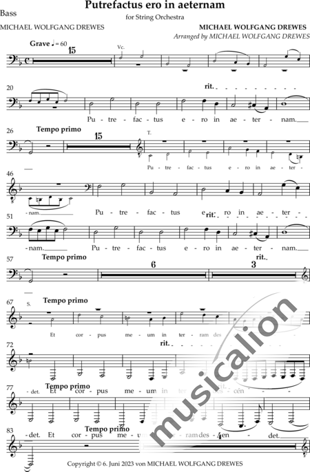 Drewes, Michael: Putrefactus ero in aeternam - Chor>SATB+Violine 2+[Vla+Vc+Kb]:32