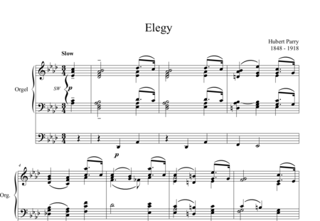 Parry, C.Hubert H.: Elegy - Orgel>mPed:0