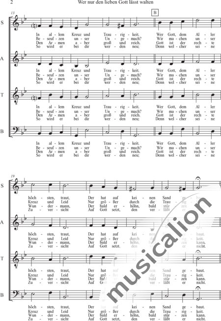 Neumark, Georg: Wer nur den lieben Gott lässt walten - Chor>SATB:2
