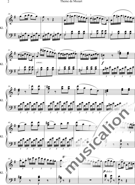 Czerny, Carl: Theme de Mozart - Klavier:2