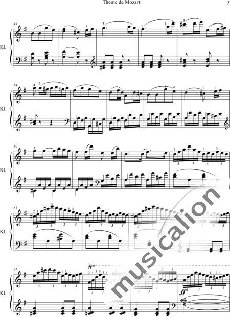 Czerny, Carl: Theme de Mozart - Klavier:3