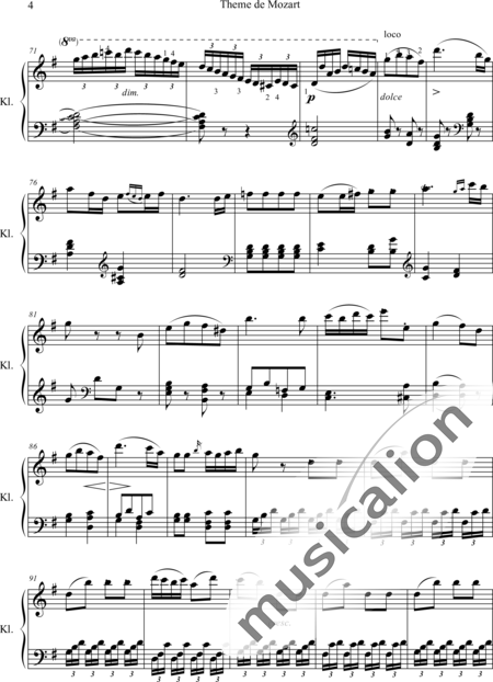 Czerny, Carl: Theme de Mozart - Klavier:4