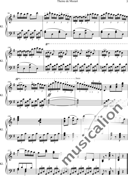 Czerny, Carl: Theme de Mozart - Klavier:5