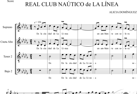 Dominguez Arcos, Alicia: Hymne: Real club nautico la línea (SATB) - Choir>SATB:0