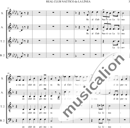 Dominguez Arcos, Alicia: Hymne: Real club nautico la línea (SATB) - Choir>SATB:3