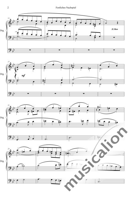 Diebold, Johann: Festive postlude in B-flat major - Órgano>cPed:2