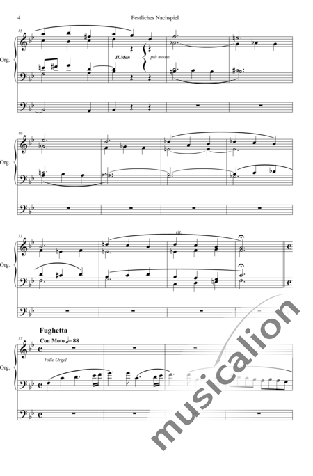 Diebold, Johann: Festive postlude in B-flat major - Órgano>cPed:4