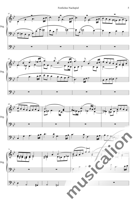 Diebold, Johann: Festive postlude in B-flat major - Órgano>cPed:5