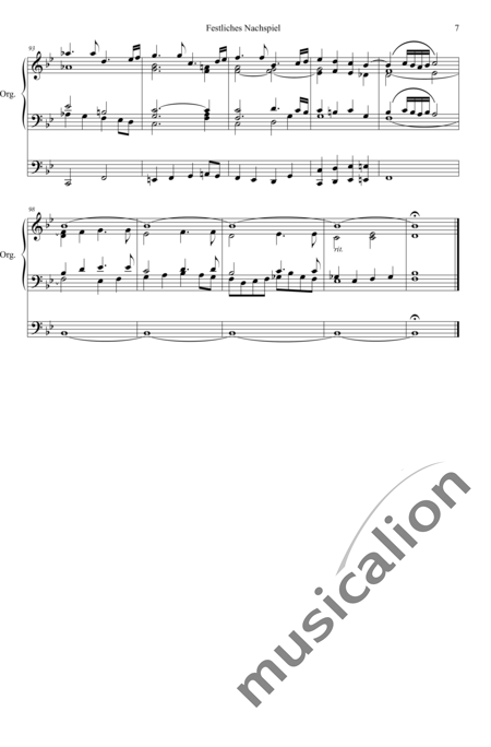 Diebold, Johann: Festive postlude in B-flat major - Órgano>cPed:7