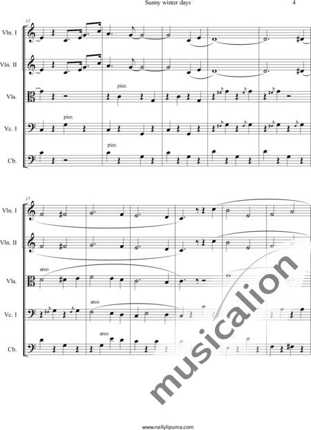 LiPuma, Nelly: Sunny winter days - Violin 2+[Vla+Vlc+Db]:2