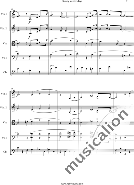 LiPuma, Nelly: Sunny winter days - Violin 2+[Vla+Vlc+Db]:5