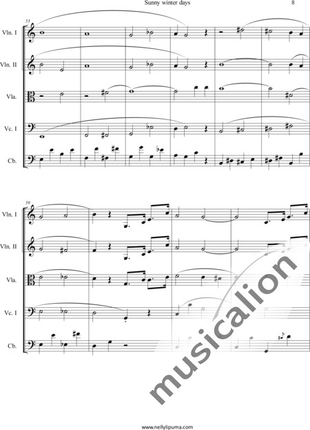LiPuma, Nelly: Sunny winter days - Violin 2+[Vla+Vlc+Db]:6