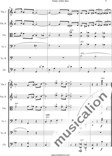 LiPuma, Nelly: Sunny winter days - Violin 2+[Vla+Vlc+Db]:7