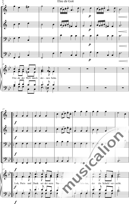 Hanauska, Franz: Freudenberger Bläsermesse - Ehre dir Gott - Chor>SATB+[TrpB2+Pos2]+Org:2