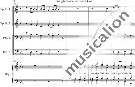 Hanauska, Franz: Freudenberger Bläsermesse - Wir glauben - Chor>SATB+[TrpB2+Pos2]+Org:2