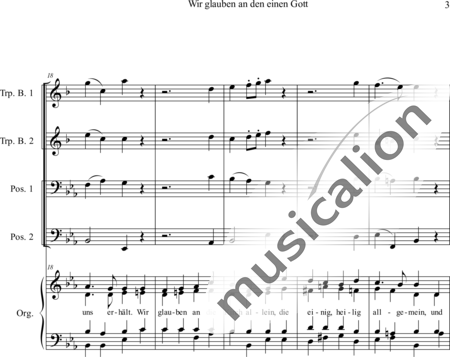 Hanauska, Franz: Freudenberger Bläsermesse - Wir glauben - Chor>SATB+[TrpB2+Pos2]+Org:3