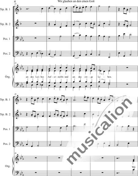 Hanauska, Franz: Freudenberger Bläsermesse - Wir glauben - Chor>SATB+[TrpB2+Pos2]+Org:4