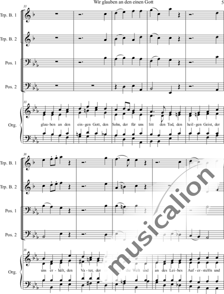 Hanauska, Franz: Freudenberger Bläsermesse - Wir glauben - Chor>SATB+[TrpB2+Pos2]+Org:5