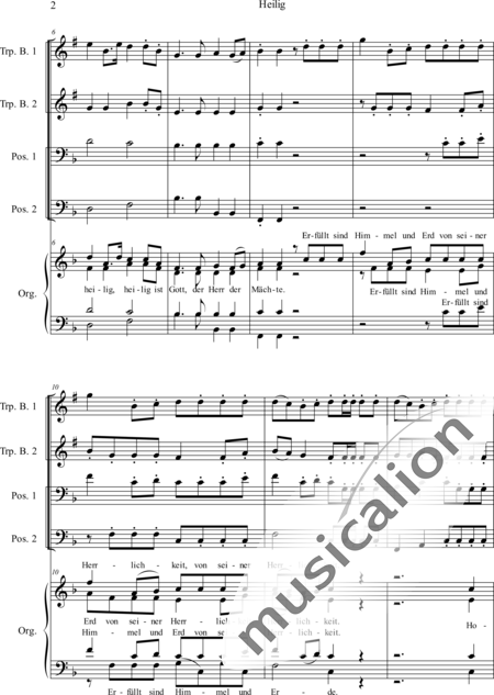 Hanauska, Franz: Freudenberger Bläsermesse - Heilig - Chor>SATB+[TrpB2+Pos2]+Org:2