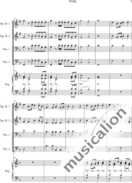 Hanauska, Franz: Freudenberger Bläsermesse - Heilig - Chor>SATB+[TrpB2+Pos2]+Org:3
