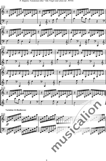 Stäglich, Peter: Variations on "Alle Vögel sind schon da" - Piano:9