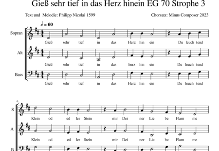 Composer, Minus: Wie schön leuchtet der Morgenstern EG 70;3 - Chor>SAB:0