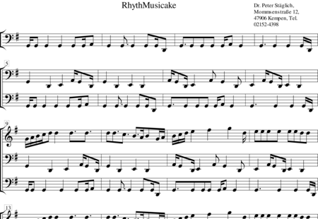 Stäglich, Peter: RhythMusicake - Klavier+[Xyl+Px]+Git:0