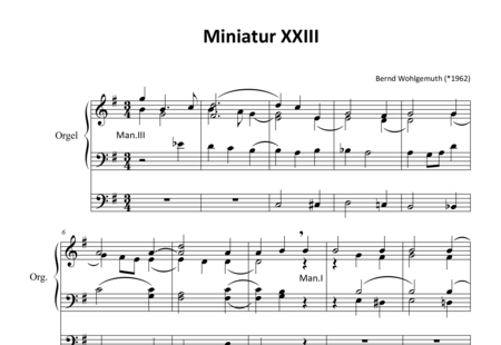 Wohlgemuth, Bernd: Miniatur XXIII - Orgel>mPed:0