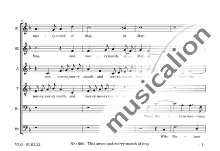 Byrd, William: This sweet and merry month of may - Choir>SSATBB:1
