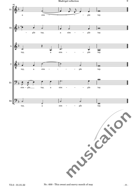 Byrd, William: This sweet and merry month of may - Choir>SSATBB:9