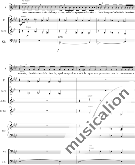 Villa-Lobos, Heitor: Bachianas Nr. 5 - Solo>Sop+[Vl2]+Kl+[KlarB]+[Vc+Kb]+TrpB+[SxEs+Fl]:15