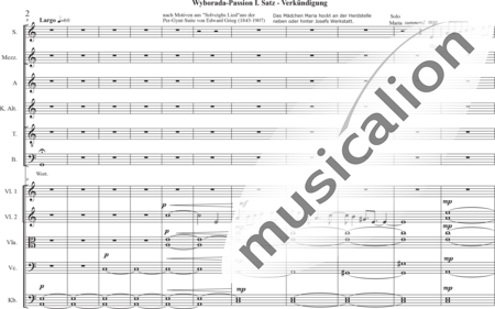 Schäfer, Martina: Wyborada - String Version - I. Movement-Proclamation - Solo>sop2/alto2/Ten/bajo+Coro>SSAATB+[Vl2+Vla+Vc+Cb]:1