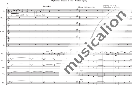 Schäfer, Martina: Wyborada - String Version - I. Movement-Proclamation - Solo>sop2/alto2/Ten/bajo+Coro>SSAATB+[Vl2+Vla+Vc+Cb]:3