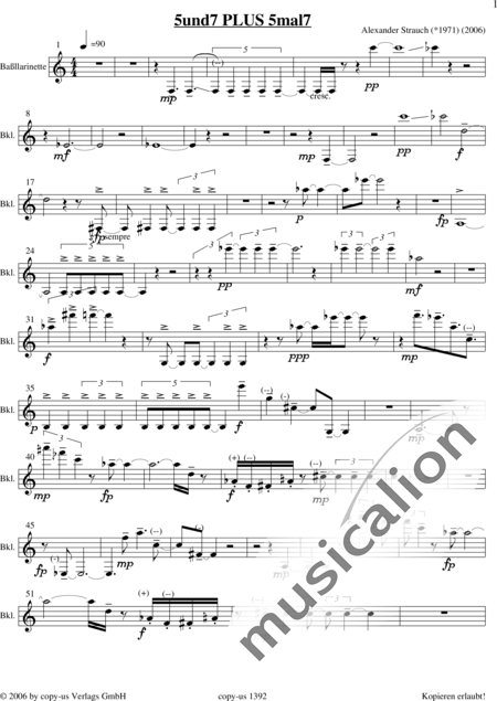 Strauch, Alexander: 5und7 PLUS 5mal7 - Flöte+Klar+[Vl+Vla]:45