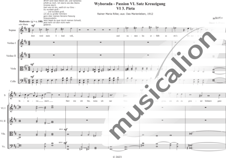 Schäfer, Martina: Wyborada - String Version - VI Movement: Crucifixion, No. 3 Pieta - Solo>sop+[Vl2+Vla+Vc]:0