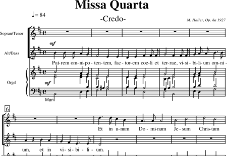 Haller, Michael
: Credo de la "Misa Quatra" - Coro>SATB+Órgano:0