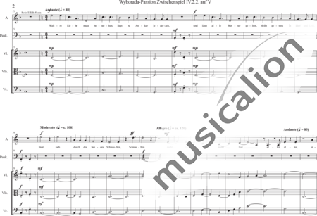 Schäfer, Martina: Wyborada - String Version - Interlude IV.2. on V. - Solo>sop2/alto2+Coro>SSAA+[Vl+Vla+Vc]+Tp:1