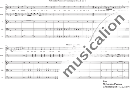 Schäfer, Martina: Wyborada - String Version - Interlude IV.2. on V. - Solo>sop2/alto2+Coro>SSAA+[Vl+Vla+Vc]+Tp:4