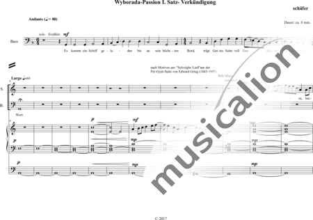 Schäfer, Martina: Wyborada - Organ Version - I. Movement - Annunciation - Solo>sop/alt/ten/bass+Choir>SSAATB+Orgwp:0