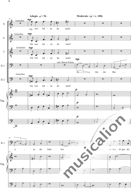 Schäfer, Martina: Wyborada - Orgelfassung - IV. Satz Fusswaschungen IV.1. Fusswaschungen 1 - Solo>Sop/Alt/Ten/Bass+Chor>SAATBB+OrgmP:4