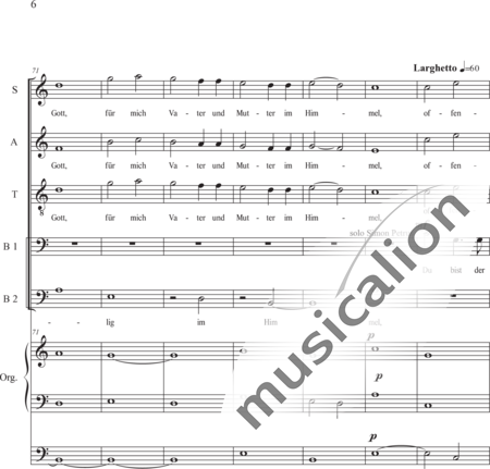 Schäfer, Martina: Wyborada - Orgelfassung - IV. Satz Fusswaschungen IV.1. Fusswaschungen 1 - Solo>Sop/Alt/Ten/Bass+Chor>SAATBB+OrgmP:6
