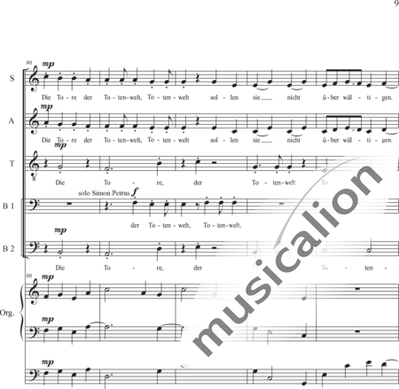 Schäfer, Martina: Wyborada - Orgelfassung - IV. Satz Fusswaschungen IV.1. Fusswaschungen 1 - Solo>Sop/Alt/Ten/Bass+Chor>SAATBB+OrgmP:9