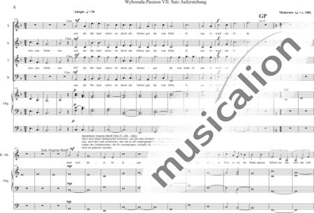 Schäfer, Martina: Wyborada - Orgelfassung - VII. Satz Auferstehung - Solo>Sop/Alt/Ten/Bass+Chor>SSAATBB+OrgmP:5