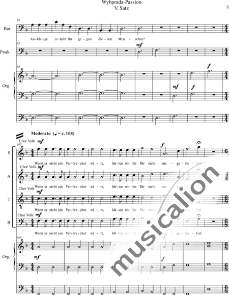 Schäfer, Martina: Wyborada - Orgelfassung - V. Satz: Pontius Pilatus - Solo>Sop/Alt/Ten/Bass+Chor>SSAATBB+Pauken+OrgmP:5